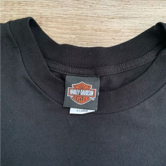 VTG Harley T-shirt Eagle Naples Florida Black Graphic T-shirt Size L XL Biker - Picture 5 of 7